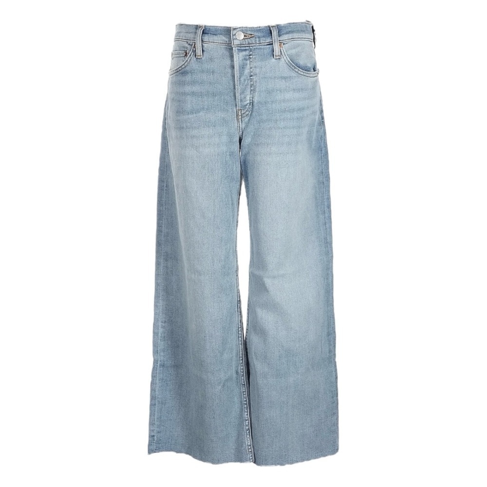 RE/DONE Mid Rise Wide Leg Crop Jeans Marea Wash 27 NWT $295 Button Fly Denim